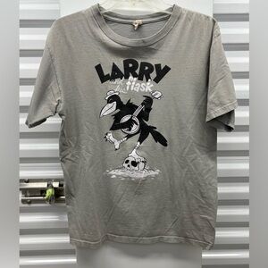 Anvil Gray Graphic Tee with Crow Design